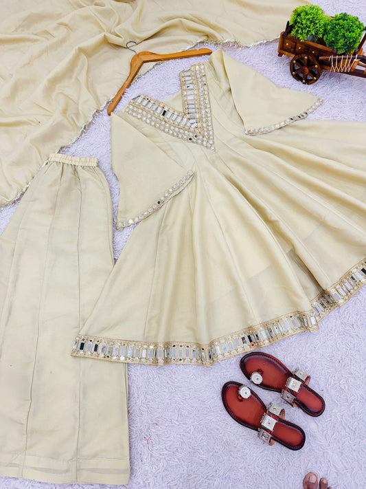 Mirror Work 3-Piece Sharara Suit