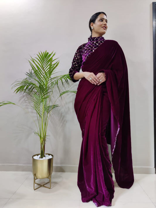 Luxury 9000 Velvet Ready-to-Wear Saree
